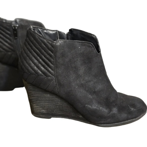 Source Unknown Shoes - Black Suede Bootie Wedge